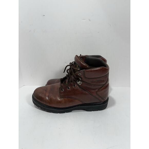 Vintage Thom McAn Steel Toe Work Boots Sz 11 Brown Leather Men’s Hiking - Picture 1 of 7